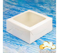 Cake box 250*250*100 white (chalked cardboard)