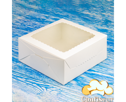Коробка для торта 250*250*100 біла (крейдований картон)