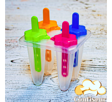 Plastic form for ice cream with 4 transparent
