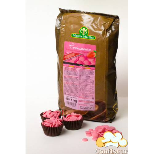 Глазур Центрамерика Рожеві полуничні диски 100 грам Глазур Центрамерика Рожеві полуничні диски 100 грам