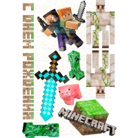 Вафельна картинка "Minecraft" -41