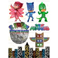 Edible waffle picture "Heroes in masks"-15
