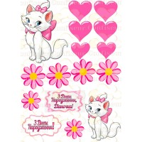 Edible waffle picture "Cat Marie"-9