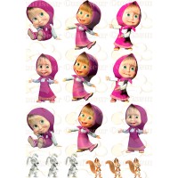 Edible waffle picture "Masha and the Bear" -20