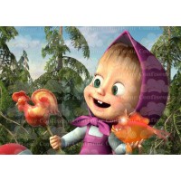 Edible waffle picture "Masha and the Bear" -21