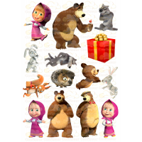 Edible waffle picture "Masha and the Bear" -23
