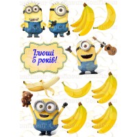 Edible waffle picture "Minions" -10