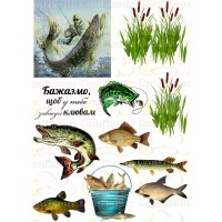 Edible waffle picture "Fisherman" -15
