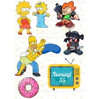 Edible waffle picture "The Simpsons"-5