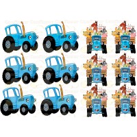 Edible waffle picture "Blue Tractor"-10