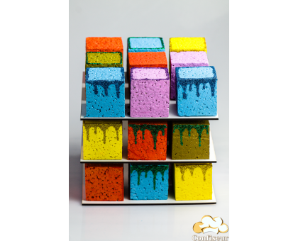 Rubik's Cube Stand with 3 tiers (white fiberboard)