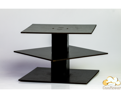 Rubik's Cube Stand with 3 tiers (black fiberboard)