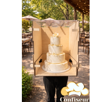 Бокс для перевезення торту 400*400*600 (фанера та прозорий пластик)