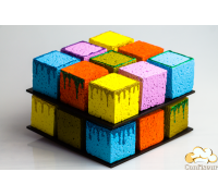 2-tier Rubik's Cube stand (black fiberboard)