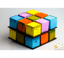 Стенд Кубик-Рубік на 2 яруси (чорне ДВП)