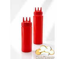Liquid bottle (red) with three spouts 375 ml