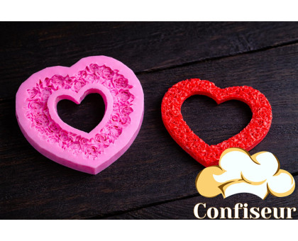 Молд силіконовий "Серце з троянд" 160*160 мм