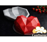 Силіконова форма для Евродесерта"Серце орігамі"180*155*50 мм