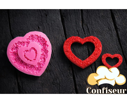 Молд силіконовий "Серце в серці" 160*160 мм