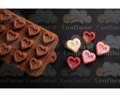 Силіконова форма для цукерок "Сердечка"