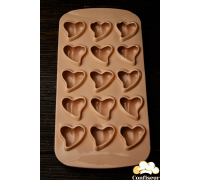 Форма силиконовая Сердце на 15 ячеек, 30*30 мм
