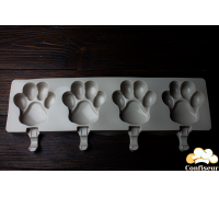 Silicone mold Ice Cream Paw for 4 cells 90x80 mm