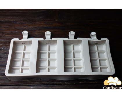 Форма силіконова Морозиво Плитка на 4 осередки 90*50 мм