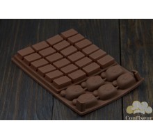 Силіконова форма для цукерок "Ведмедики + шоколадка"
