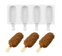 Форма силіконова для морозива "Ескімо" (осередок 9х5 см) на 4 шт.