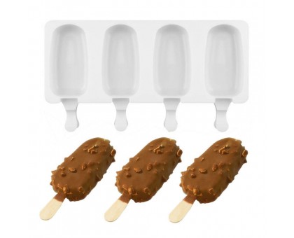 Силіконова форма "Ескімо" (осередок 9х5 см) для морозива