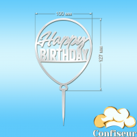 Топпер "Happy Birthday" №57 (білий акрил)