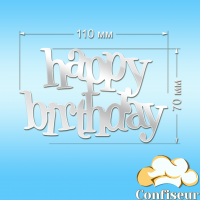 Топпер "Happy Birthday" №58 (білий акрил)