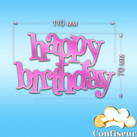 Топпер "Happy Birthday" №58 (рожевий неон акрил)