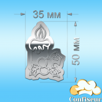 Decor acrylic "Candle" (silver acrylic)