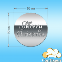 Топпер "Merry Christmas"-4 (серебряный акрил)