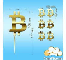 Топпер "Bitcoin" (золотий акрил)