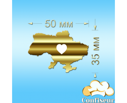 Acrylic decor Map of Ukraine (gold)