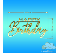 Topper "Happy Birthday" No. 23 (gold acrylic)
