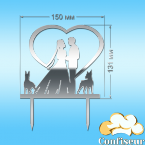 Topper "Wedding-11" (silver acrylic)