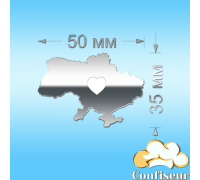 Декор акриловий Карта України (срібло)