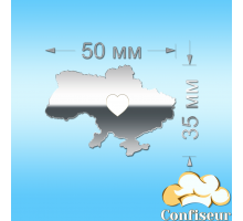 Acrylic decor Map of Ukraine (silver)