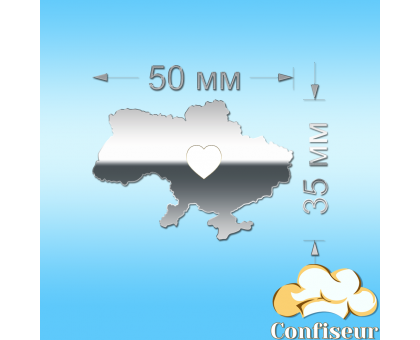 Acrylic decor Map of Ukraine (silver)