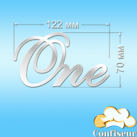 Топпер "One" №1 (білий акрил)