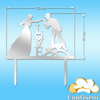Topper "Wedding-9" (white acrylic)