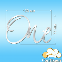 Топпер "One" №11 (білий акрил)
