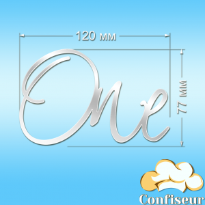 Топпер "One" №11 (білий акрил)