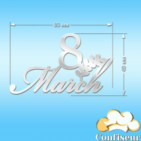 Топпер "8 March"-1 (білий акрил)