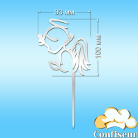 Topper "Angel for christening" (white acrylic) Topper "Angel for christening" (white acrylic)