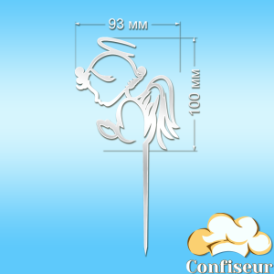 Топпер "Янгол на хрестини" (білий акрил) Топпер "Янгол на хрестини" (білий акрил)