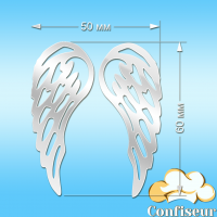 Topper "Wings" (white acrylic)